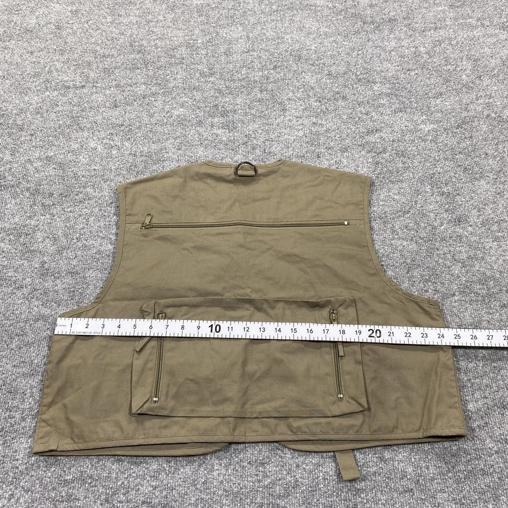 White River Fly Shop Vest Mens Medium Beige Canvas Fishing Zip‎ Pockets
